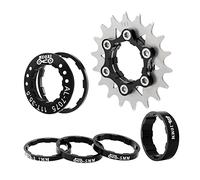 Wswqop Cassette Vélo Aluminium Alliage Pièce Unique Pignon Sprocket Conversion Fixie Production Intégrée Résistant Installation Pratique Convient pour, Le Noir