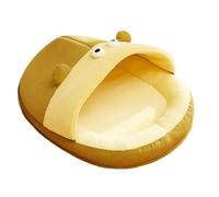 Wswqop Cat Bed Cave Lit Douillet Semi-Clos pour Chats d'Intérieur et Chiots Coussin Moelleux en Coton PP Maison Amovible avec Soutien du Cou Relaxant Facile, Vert, M