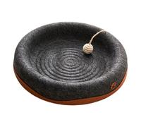 Wswqop Cat Scratcher Lounge avec Coussin Réversible en Feutre Balle à Suspendre pour Chat Lit Grattant Protecteur de Sol et Canapé Utilisé pour Se Reposer Jo, Rond Noir