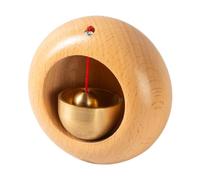 Wswqop Cloche de Porte de Commerçant, Petite Sonnette en Bois de Japonais, pour Magasins, Jardins, Réfrigérateurs, Cadeau de Pendaison de Crémaillère, Rond