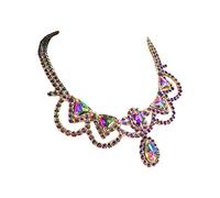 Wswqop Collier de Danse Bijoux Accessoires Teardrop Dangle pour Stage Performance Belly Dance, Style b