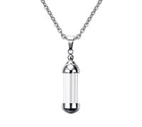 Wswqop Collier Urne Funéraire, Bijou Souvenir. Un Collier pour Conserver des Souvenirs Précieux, d'un Pendentif en Tube de Verre, Fait Main et Conçu, Argent1