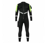 Wswqop Combinaison de Plongée de Secours Combinaison Néoprène Longue Combinaison Isothermique Combinaison de Sauvetage Combinaison Réfléchissante Couverture, Noir Et Vert, XL