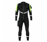 Wswqop Combinaison de Plongée de Secours Combinaison Néoprène Longue Combinaison Isothermique Combinaison de Sauvetage Combinaison Réfléchissante Couverture, Noir Et Vert, M