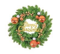 Wswqop Couronne de Noël Porte Décoration Décoration Suspendue Sapin Artificiel Boules Baies Fête Hiver Matériau PP Adaptée pour Maison Bureau Terrasse Chemin, Boule de Cuivre