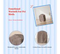 Wswqop Couverture Cage pour Oiseaux Imperméable à la Poussière en Tissu Molletonné Offrant Une Thermique pour Perruches Perroquets Petits Oiseaux Exotiques, 33 31 47cm, Double Polaire