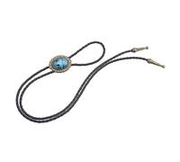 Wswqop Cravate Western Bolo Ajustable avec Pendentif Ovale Fait Main, Style Cowboy, en PU, pour Hommes et Femmes. Convient à, Couleur Bronze