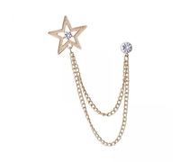 Wswqop Épingle Broche Men Broche Star Chaîne avec Métal et pour Accessoire Costume Convenable pour Cadeau Décoration Fête Mariage Réunion