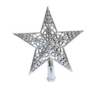 Wswqop Étoile pour Sapin de Noël - Décoration Creuse Créative - Décoration de Noël pour Bureau, Fête, Magasin, Vacances, Maison, Argent