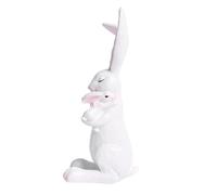 Wswqop Figurine, Statue de Lapin de Pâques, Mignonne Petite Figurine En Résine, Objet de Collection, Ornement, Sculpture de Famille D'animaux pour Chemin, Style B