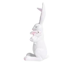 Wswqop Figurine, Statue de Lapin de Pâques, Mignonne Petite Figurine En Résine, Objet de Collection, Ornement, Sculpture de Famille D'animaux pour Chemin, Style B