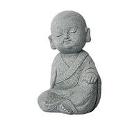 Wswqop Figurines de Statue de Moine de Bouddha en pour Sculptures de Décoration de Pot de Fleur, Une Seule Main sur la Jambe, Petit