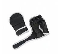 Wswqop Gants de Boxe Entraînement Gants Demi Doigt Mitaines de Mitaines d'Impact Mousse Dense Paume Aérée et Ajustement Sécurisé avec Bande Autoagrippante, Polaire Épaissie