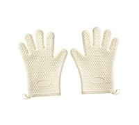Wswqop Gants de Cuisine Silicone Gants Four Protection Thermique Gants Antidérapants Imperméables Doublure Douce Adaptés pour Boulangerie Grill Décoration Ma, Beige, 27.5 Cm X 20 Cm