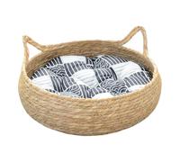 Wswqop Griffoir pour Chat, Griffoir pour Chat, Lit pour Animaux de Compagnie, Jouet à Griffer en Herbe de Quenouille, Portable, Facile à Nettoye, Bleu 35cm