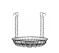 Wswqop Insert Ajustable pour Pot Suspendu Support de Plante Rehausseur Porte-Pot Support Contenant Acier et Fer Robustes pour Élevées et Longévité Ad, Noir