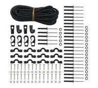 Wswqop Kit de Câble Elastique pour Bateau Incluant Crochets J Crochets Élastiques Oeillets Nylon Vis en Acier Résistant pour Un Montage Simple Adapté pour
