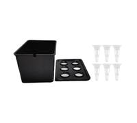 Wswqop Kit de Culture Hydroponique Jardinière D'Intérieur Boîte de Système de Culture Complet avec Couvercle et Paniers Adapté pour Cultiver des, Noir