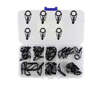 Wswqop Kit de Réparation de Canne à Pêche 35 Pièces : Anneaux en Céramique, Accessoires de Plein Air en Acier Inoxydable