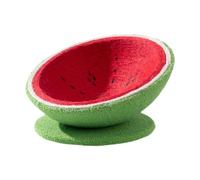 Wswqop Lit de Chat Sisal avec Coussin Griffoir Panier à Gratter en Forme de Pastèque Bol de Sommeil pour Chat Nid Moderne Résistant à l'usure Adapté Aux Chat, XL avec Socle