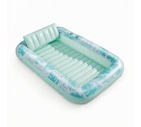 Wswqop Lit Flottant Gonflable Lounge d'eau Matelas de Repos Fauteuil Flottant avec Base Gonflable et Appui-tête PVC Renforcé Stabilité Accrue avec, Vert