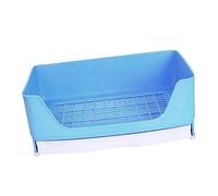 Wswqop Litière pour Lapin Toilette Animaux Bac Tiroir Séparateur Antidérapant Grande Surface Montage Fermement Nettoyage Aisé pour Lapins Chinchillas, Bleu