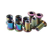 Wswqop Lot de 10 Vis de Plateau, écrous de Pédalier, en Acier Trempé avec Revêtement PVC pour La Réparation de VTT, Vélos de Route et BMX, Multicolore, Disque A-Triple
