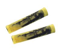 Wswqop Lot de 2 Poignées de Guidon de Vélo en Caoutchouc TPE Antidérapant, Absorbant Les Chocs, avec Protection de Tube en Aluminium et Capuchon, Adaptées à, Jaune