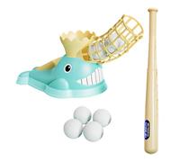 Wswqop Machine de Lancement de Baseball pour Enfants, avec et 6 Balles de Baseball, Entraîneur de Baseball pour Garçons et Filles, Jeu D'arrière-Cour, Bleu