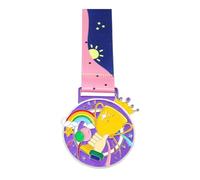 Wswqop Médaille de Récompense Gravée avec Ruban pour Enfants Convient pour Compétition Sportive Collectif Décoration Célébration Fête Scolaire et Cadeau Coll, Argent