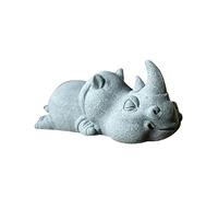 Wswqop Mini Sculpture Animale En Pierre, Miniature, Posture de Sommeil, Ornement de Table, Joli Accessoire, Modèle Kung Fu pour Salon de Thé, rhinocéros