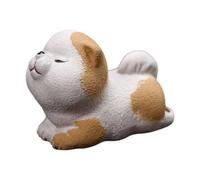 Wswqop Mini Statuette de Chien, Ornement de Bureau, Figurine Miniature Décorative En Argile Représentant Un Adorable Chiot pour Le Salon Ou Le, Allongé