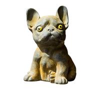 Wswqop Mini Statuette Française Décorative de Bureau, Figurine Miniature de Chien de Thé, Petite Sculpture pour Centre de Table de Salon, Jaune