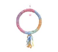 Wswqop Perchoir en Corde pour Oiseaux, Jouet Debout d'escalade pour Perroquets, Support de Perroquet Suspendu Flexible en Coton, Accessoires pour Cage à Oise, Style E