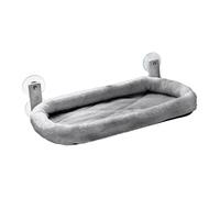 Wswqop Perchoir Pliable pour Fenêtre de Chat, Lit pour Fenêtre de Chat, Lit pour Animaux de Compagnie, Cadre en Métal avec Ventouses pour Chats D'intérie, Gris 30x60cm