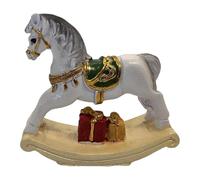 Wswqop Petite Décoration de Noël En Forme de Cheval à Bascule, Statue D'animal, pour La Maison, Les Vacances, à Collectionner, pour Cheminée, Placard, Ma, Style C