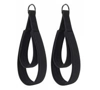 Wswqop Pilates Sangles Poignets Double Boucle Accessoire Fitness Fleece D-rings Réformeur Renforcé pour Entraînement Pilates Gym Professionnel Exercices Intensifs, Noir