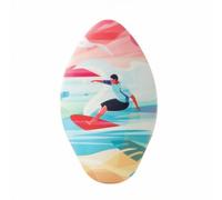 Wswqop Planche ntraînement Surf en Bois Paulownia Léger pour Équilibre et Coordination à la Maison Adaptée aux Débutants et Surfeurs Confirmés Sport Fitness, 45 75 Cm, Style Requin