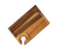 Wswqop Plateau Plateau à Hors-d'œuvre Plateau à Snacks Plateau Portatif en Bois avec Support pour Verre Parfait pour Dégustation de Mets Convient Aux M, Rectangle