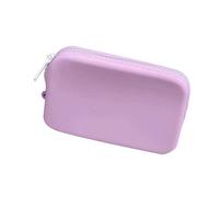 Wswqop Pochette Silicone Pochette Insérable Portefeuille Porte-Carte Fermeture Éclair Léger Étanche Matériau Souple Adaptée Aux Sorties Plage Vacances Usage, Violet Clair