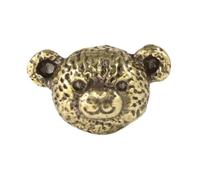 Wswqop Poignée de Meuble En Laiton En Forme D'ours - Cadeau Original pour La Décoration Intérieure - Facile à Installer - Poignée de Porte de Placard, Tête D'ours En Bronze