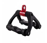 Wswqop Poignée de Traction Lat pour Machine à Câbles Tirage Dorsaux Rameur Assis Extension Triceps Accessoire Universel pour Poulie, Noir+Rouge