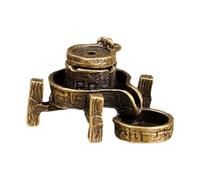 Wswqop Porte-encens à Refoulement, Brûleur D'encens En, Décoration Cadeau, Bâton, Cône, Encensoir En Alliage pour Méditation, Salon, Moulin En Pierre 4.7x2.5 Cm