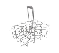 Wswqop Porte-Gourde Panier de Bouteilles avec Poignée Support de Bouteilles Capacité 12 Rangement Portable Porte-Boissons INOX Adapté pour Sport Collectif Pi, Argent, 29.5 cm x 22 cm x 32 cm