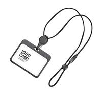 Wswqop Porte Personnel Étirable Porte Carte d'Identité Porte Carte Imperméable Support Carte Professionnel en Matériau PP Transparent Confortable, Noir Horizontal