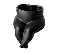 Wswqop Pot de Fleur Ornement Sculpture Corps Vase Table Décoration Résine Fait Main Plantes Décoratives Adapté Entrée Chambre Bureau Salon, Noir