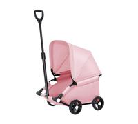 Wswqop Poussette pour Chien et Chat à 4 Roues avec Système de Pliage Rapide Capacité de jusqu'à 10kg Toit à 3 Niveaux Adapté Aux Animaux de Taille Mo, Rose