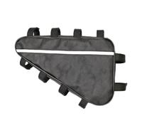 Wswqop Power Pack Sac Triangle Vélo Sacoche Cadre Trousse Guidon Pochette Cadre Polyester Robuste avec Ouverture Zippée et Œillet pour Câbles Bande, Noir, Noir, 39 36 22
