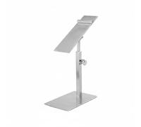 Wswqop Présentoir Chaussure Réglable Support Vitrine Socle Antidérapant Socle Pondéré Acier Inoxydable pour Exposition Stable d'Une Paire sur Étagère et, Argent, Court Brossé Carré