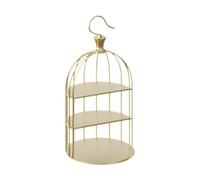 Wswqop Présentoir Gâteau Plateau Cage Oiseaux Rack Dessert Fer Surface Lisse Facile à Nettoyer pour Servir Adapté pour Fête Décoration Maison Év, Gold L